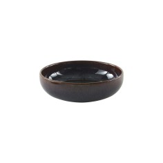 Plato Pequeño Redondo Marrón Azul Gres Esmaltado Ø 16 Cm Amber Accolade
