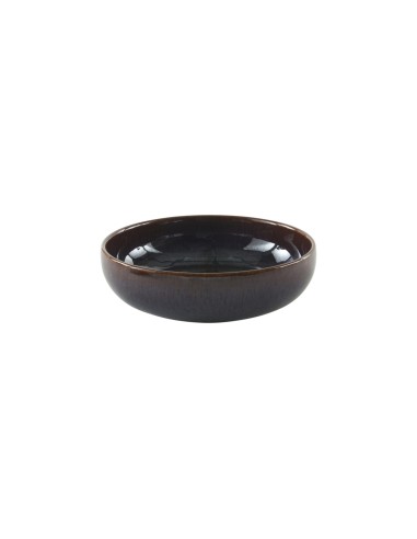Plato Pequeño Redondo Marrón Azul Gres Esmaltado Ø 16 Cm Amber Accolade