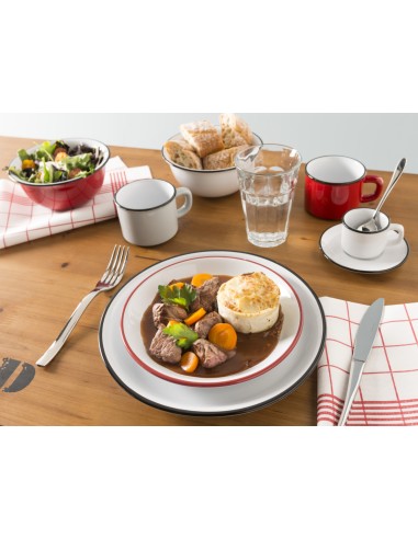 Plato coupe llano redondo blanco gres esmaltado Ø 20,5 cm Bistrot Pro.mundi