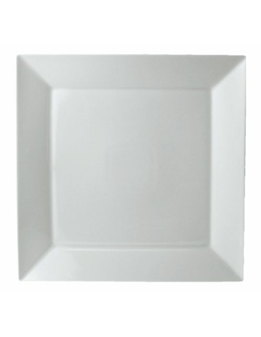 Plato llano cuadrado blanco porcelana 27x27 cm Classic Square Pro.mundi