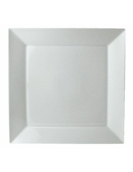 Plato llano cuadrado blanco porcelana 27x27 cm Classic Square Pro.mundi