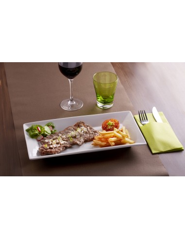 Plato llano cuadrado blanco porcelana 27x27 cm Classic Square Pro.mundi