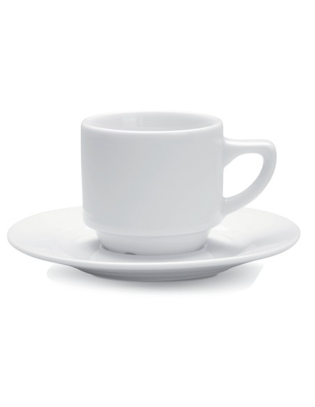 Taza de café redonda blanca porcelana 14 cl Ø 7