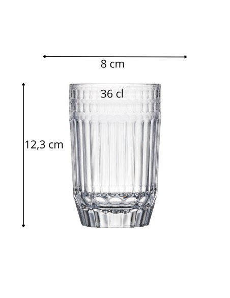 Vaso alto vidrio prensado 36 cl Panama Accolade