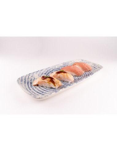 Fuente rectangular azul de gres esmaltado 28 cm Ice Accolade