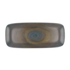 Fuente rectangular gris marrón gres esmaltado 28 cm Enigma Accolade