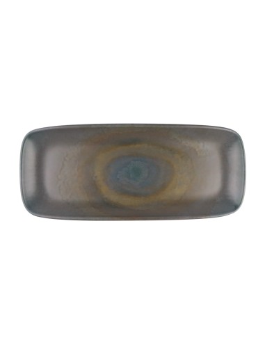 Fuente rectangular gris marrón gres esmaltado 28 cm Enigma Accolade