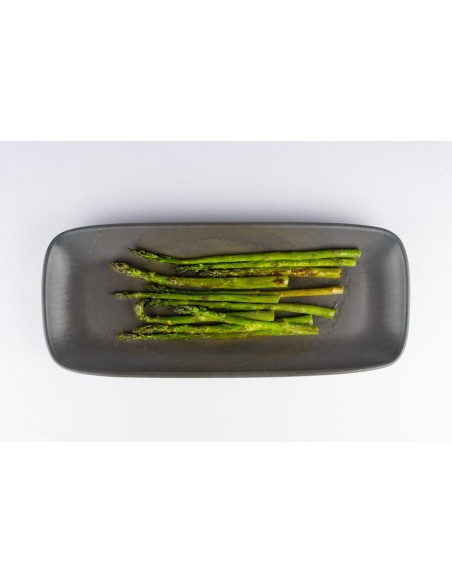 Fuente rectangular gris marrón gres esmaltado 28 cm Enigma Accolade