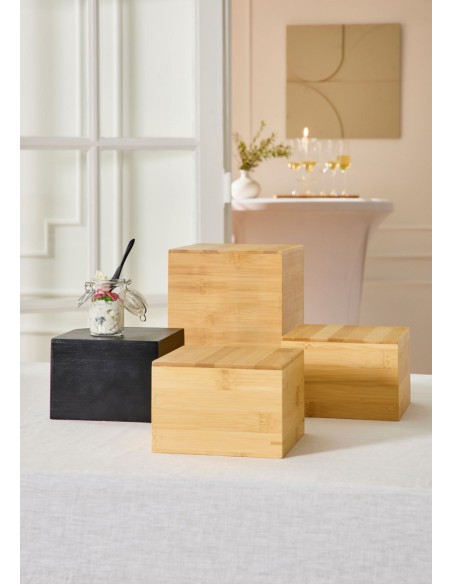 Alzador cubo bambú 15x15x10 cm Pro.mundi
