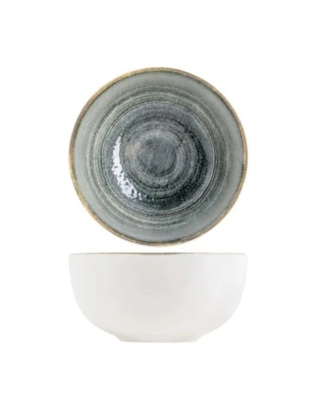 Bol cuenco redondo gris antracita porcelana Ø 10 cm Terra Pro.mundi