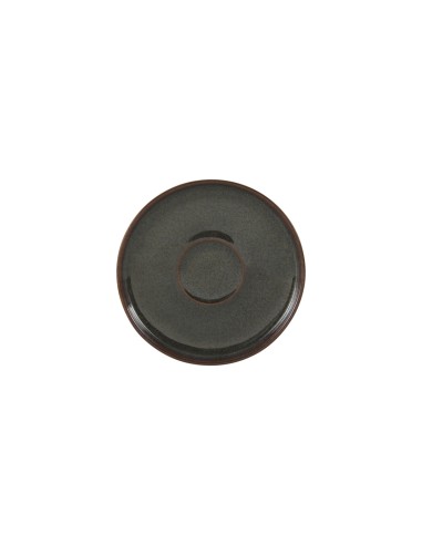 Platillo De Espresso Redondo Marrón Azul Gres Esmaltado Ø 12 Cm Amber Accolade