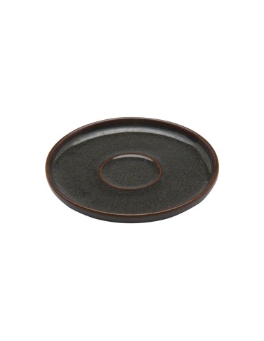 Platillo De Espresso Redondo Marrón Azul Gres Esmaltado Ø 12 Cm Amber Accolade