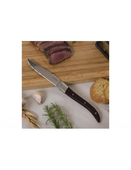 Cuchillo Chuletero Acero y Acrílico Negro 22.5 Cm Acr Comas