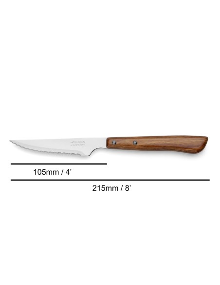 Knife Pulling Stainless Steel Nitrum Brown Wood 21.5 cm Arcos | Pilsa